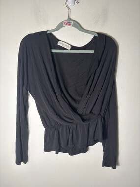Pants Store Black Criss Cross Front Shirt Sz M